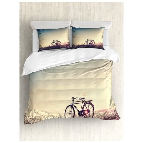 фото Комплект постельного белья "рассветный велосипед", 1,5-спальный (пододеяльник+2 наволочки) ambesonne