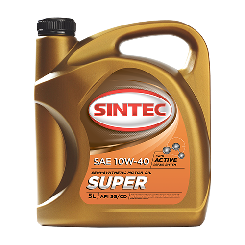 фото Полусинтетическое моторное масло sintec super 10w-40, 5 л