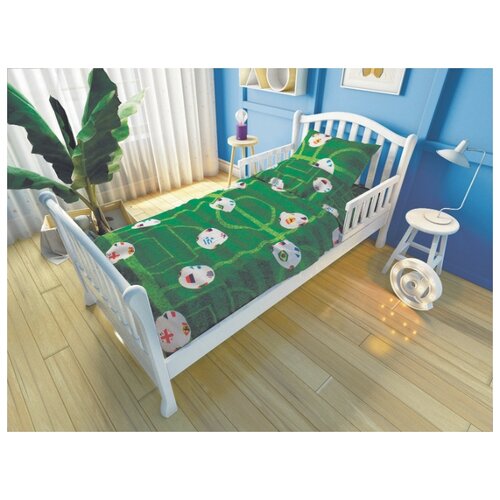 фото Комплект постельного белья для подростковой кровати nuovita футбол (зеленый)