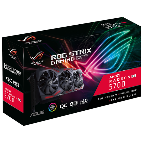 фото Видеокарта ASUS ROG Radeon RX 5700 1610 MHz PCI-E 4.0 8192MB 14000MHz 256 bit HDMI 3xDisplayPort HDCP STRIX GAMING OC Retail