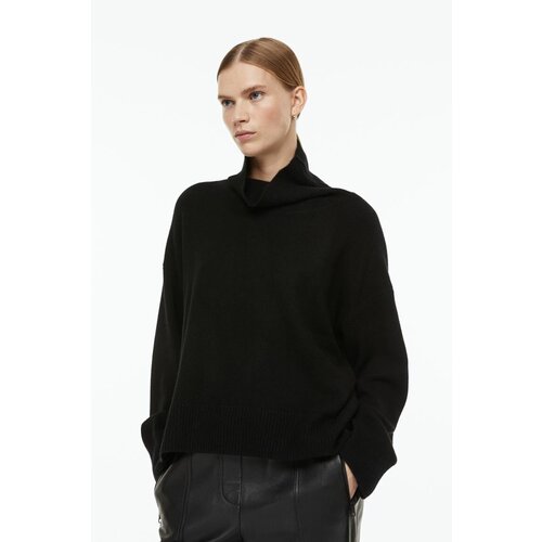 фото Кашемировый свитер с высоким воротником - черный - l h&m