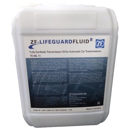 фото Трансмиссионное масло zf lifeguard fluid 8 5 л