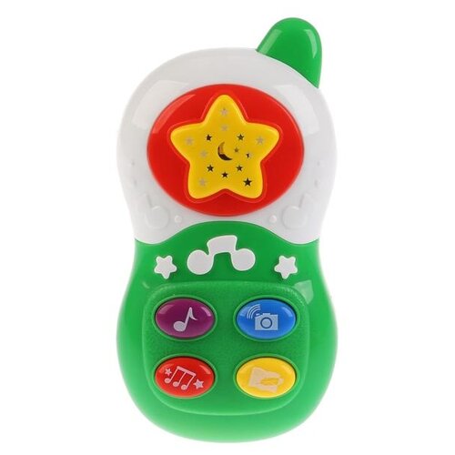 фото Развивающая игрушка умка развивающий телефон с проектором белый/зеленый