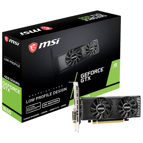 фото Видеокарта MSI GeForce GTX 1650 1695MHz PCI-E 3.0 4096MB 8000MHz 128 bit DVI HDMI HDCP LP OC Retail