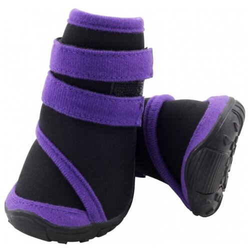 фото Ботинки для собак triol 12241231/237 s черный / фиолетовый