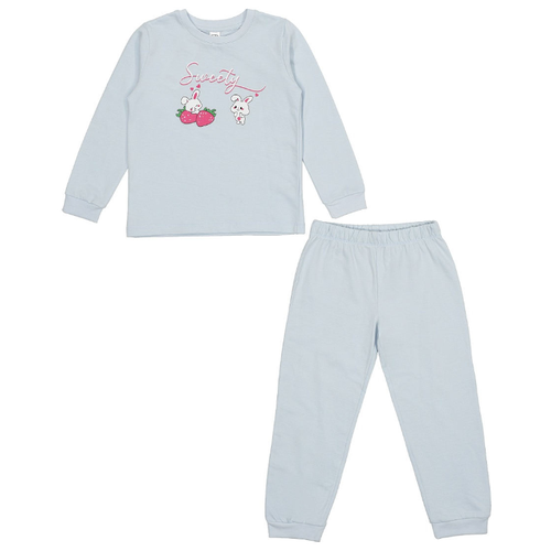 фото Пижама белый слон, брюки, на резинке, без карманов, размер 86/92, голубой
