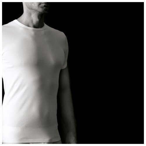 фото Cotonella мужская футболка из хлопка с круглым вырезом, белый, 46