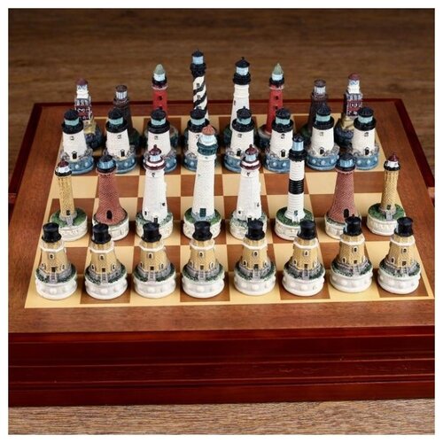 фото Шахматы сувенирные "морской ориентир" (доска 36х36х6 см, h=8 см, h=6 см) magic store