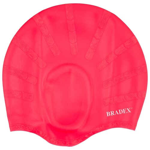 фото Шапочка для плавания bradex силиконовая с выемками для ушей розовый
