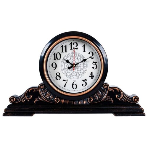 фото Часы настольные "классика" 43х25 см, корпус черный с медью, 4225-002 рубин