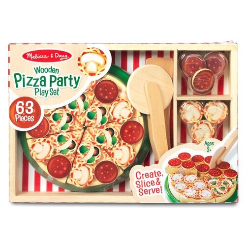 фото Набор продуктов с посудой melissa & doug pizza party 167 разноцветный