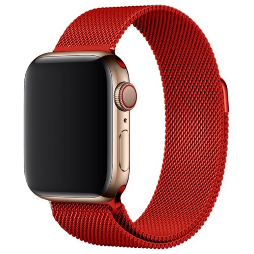 фото Металлический ремешок для часов apple watch series 1-6 и вотч se 38-40 mm миланская петля (milanese loop) красный life style