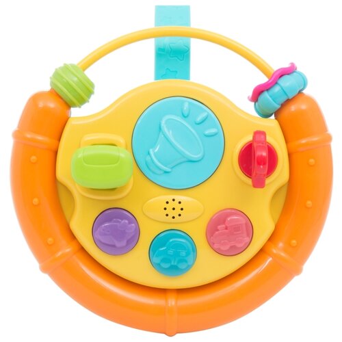 фото Развивающая игрушка развитика игровой руль с колечками (r-000705) оранжевый/желтый