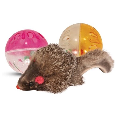 фото Набор игрушек для кошек "triol" (мышь, 2 шара)