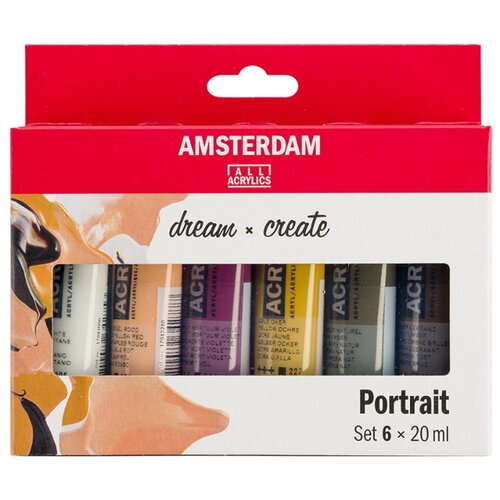 фото Royal talens набор акриловых красок amsterdam standart 6цв*20мл портрет