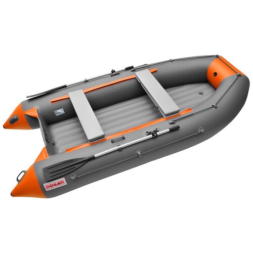 фото Лодка надувная пвх под мотор roger trofey 3300, лодка роджер нднд (графит-оранжевый)