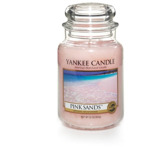 фото Yankee candle / свеча большая в стеклянной банке розовые пески pink sands 623 гр / 110-150 часов
