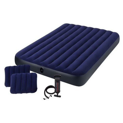 фото Надувной матрас intex classic downy airbed (64765) синий