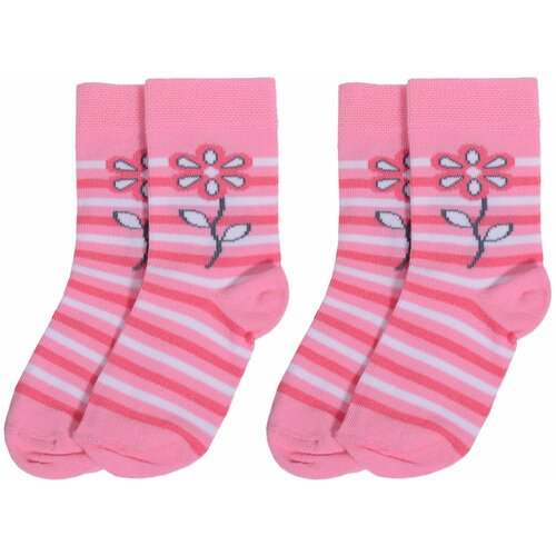 фото Носки брестские для девочек, 2 пары, размер 13-14, розовый