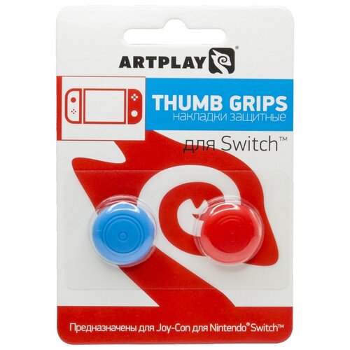 фото Artplays сменные накладки thumb grips для консоли nintendo switch красный/синий