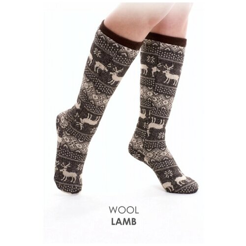 фото Гольфы меховые эластичные сканди 36-40 wool lamb