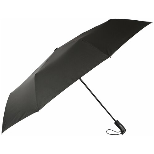 фото Мини-зонт fabretti, полуавтомат, 3 сложения, система «антиветер», для мужчин, черный
