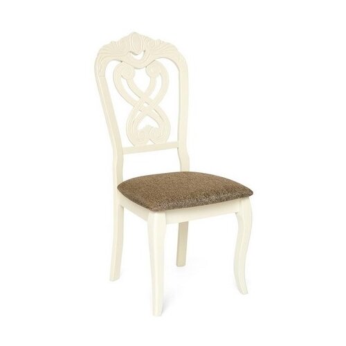 фото Комплект стульев tetchair andromeda мягкое сиденье, дерево/текстиль, 2 шт., цвет: ivory white/коричневый