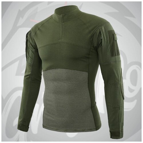 фото Рубашка тактическая, боевая рубаха, кофта эластичная, цвет: оливковый, размер: xl greyrook