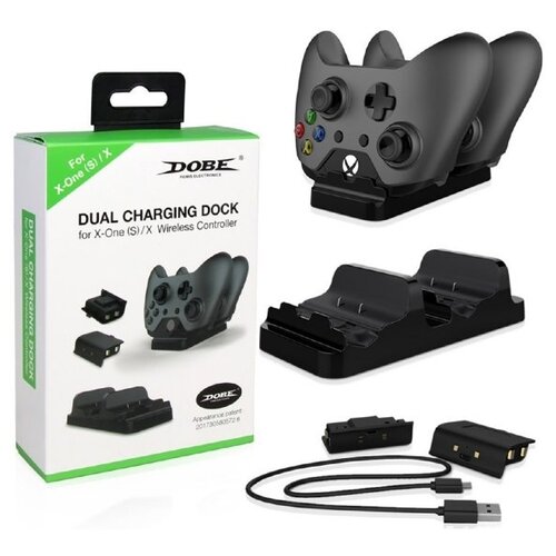 фото Dobe зарядная станция x dual charging station на два геймпада для xbox one (tyx-532) черный 2