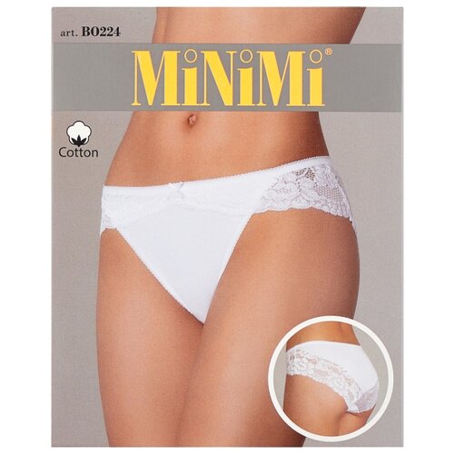 фото Minimi трусы слипы средней посадки с кружевом, размер 48/l, nudo