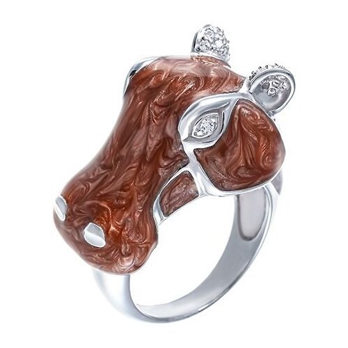фото Кольца джей ви серебряное кольцо с фианитом, эмалью