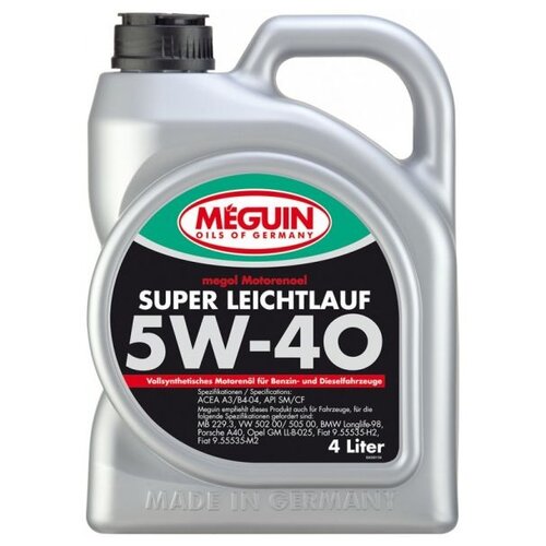фото Синтетическое моторное масло meguin super leichtlauf 5w-40, 4 л