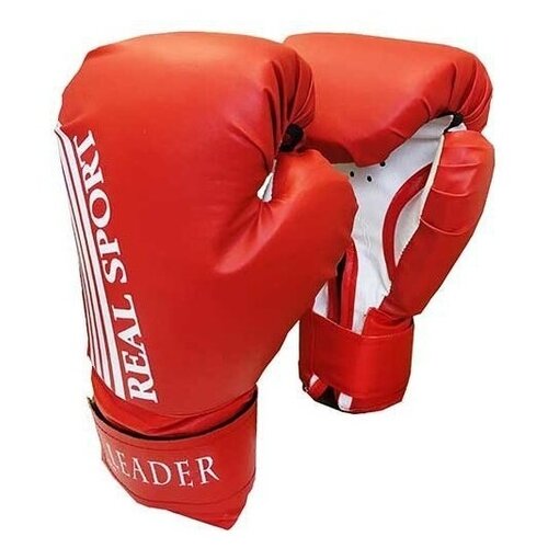 фото Боксерские перчатки realsport leader красный 12 oz
