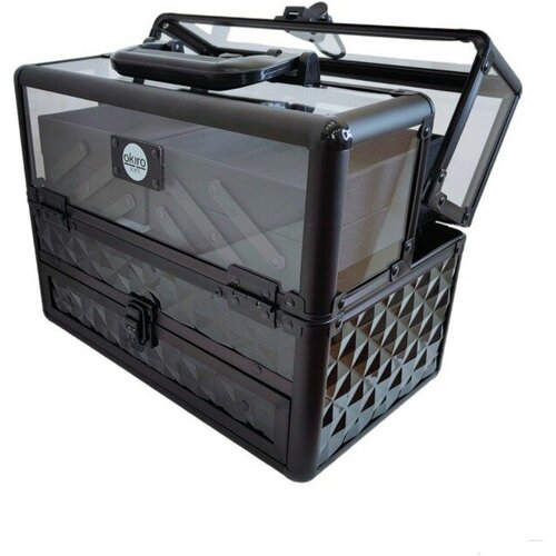 фото Okiro / бьюти кейс для хранения косметики muc 340 черный бриллиант/ чемоданчик-бокс /органайзер для бижутерии и аксессуаров