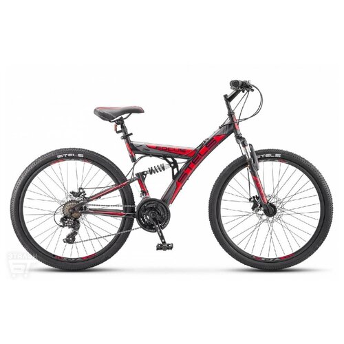 фото Велосипед stels двухподвесный focus md 26" 21-sp v010 18" чёрный/красный цвет