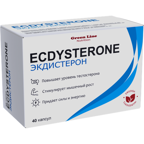 фото Бустер тестостерона экдистерон 400 мг, бад ecdysterone-s 40 порций это средство для повышения тестостерона и витамины для мужчин, тестобустер green line nutrition