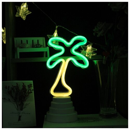 фото Led неоновый декоративный светильник ночник / настольная лампа (пальма) pastila