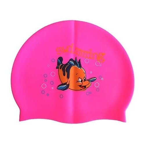 фото Шапочка для плавания силиконовая с рисунком dobest rh-с10 (розовая)