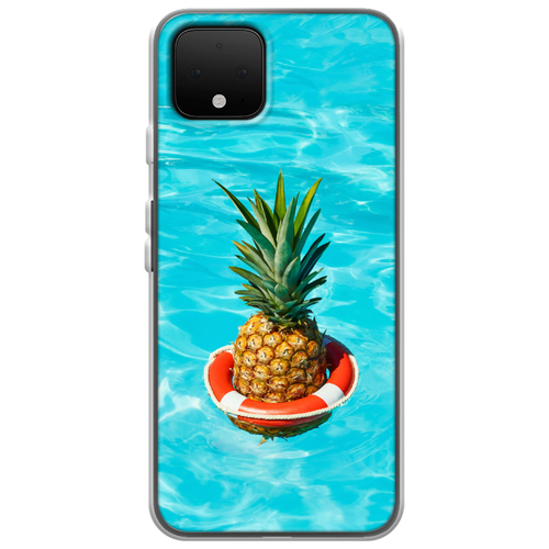 фото Силиконовый чехол ананас в бассейне на google pixel 4 case place