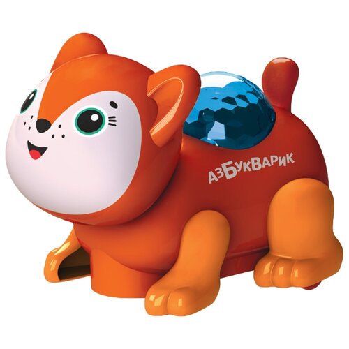 фото Развивающая игрушка азбукварик диско-зверята лисичка темно-оранжевый