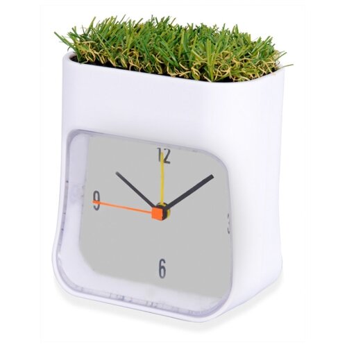 фото Часы настольные "grass", белый/зеленый oasis
