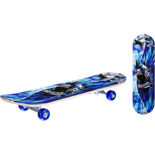 фото Скейтборд детский деревянный с принтом/синий. арт. it106660 игротрейд
