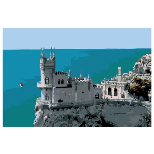 фото Крымский замок раскраска по номерам на холсте живопись по номерам ktmk-ch50 40х60