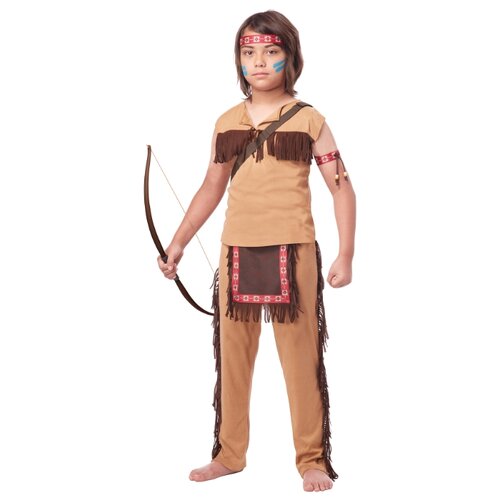 фото Костюм california costumes смелый индеец 00427, коричневый, размер m (8-10 лет)