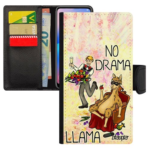 фото Чехол-книжка для мобильного iphone xs, "no drama lama" лама без напрягов юмор utaupia