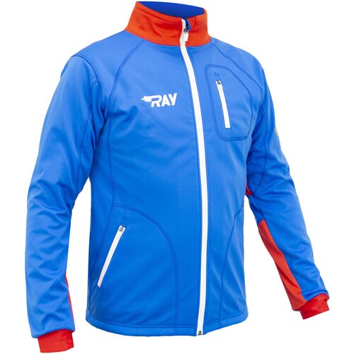 фото Куртка разминочная спортивная ray star (uni), лыжная куртка непродуваемая, черный/черный красный шов, софтшелл, softshell