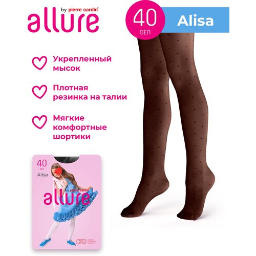 фото Колготки allure для девочек, фантазийные, 40 den, 2 шт., размер 146-152, черный