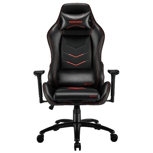 фото Компьютерное кресло tesoro alphaeon s3 игровое, обивка: искусственная кожа, цвет: черный/красный