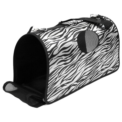 фото Переноска-сумка для кошек удачная покупка p0016 52х22х29 см белый/черный