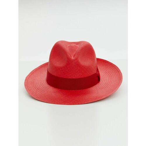 фото Соломенная эквадорская шляпа федора красная m нет бренда